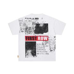 Skull Newspaper Rhinestone Print Washed Version Tee 2 colors 28748592