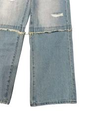1:1 quality version Knee Patchwork Tassel Embellishment Straight Leg Jeans 28761318