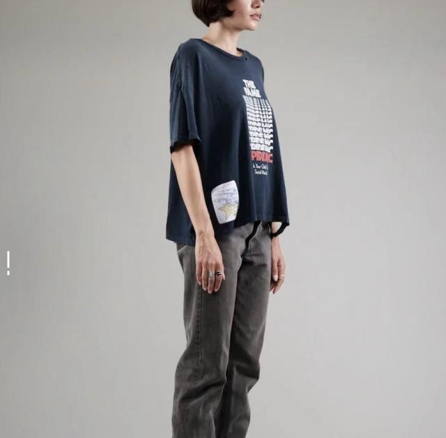 Repeated Logo Letter Print Washed Version Tee 28756309