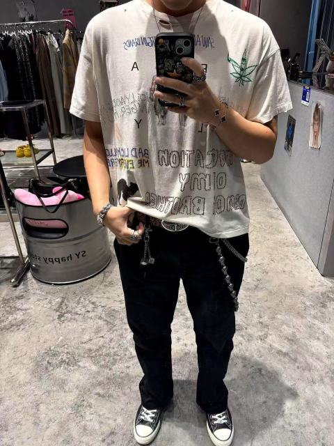 West Coast Graffiti Rhinestone Print Tee 28756454