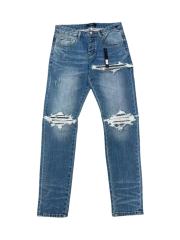 1:1 quality version Knee Rips Stitching Slim Fit Jeans 28648682