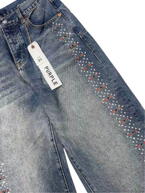 1:1 quality version Both sides Gemstone-Studded Straight-Leg Jeans 2 colors 28758457