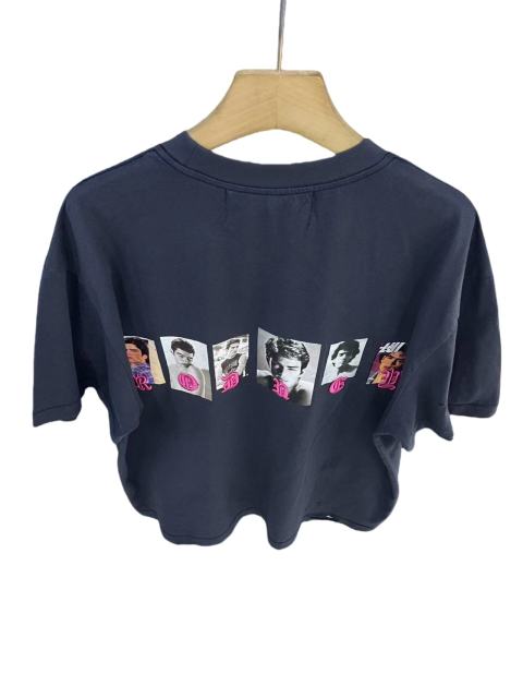 Commemorative Slogan Print Embroidered Washed Version Tee 28756298