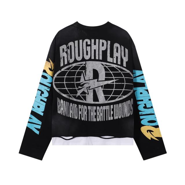Car Crash Skull Silver Hot Stamping Print Washed Version Long Sleeve T-Shirt 28758375