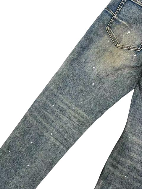 1:1 quality version Vintage Yellowed White Speckles Ripped Jeans 28761303