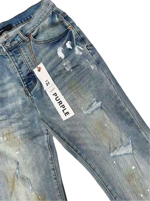 1:1 quality version Vintage Yellowed Splash Ink Ripped Jeans 28761305