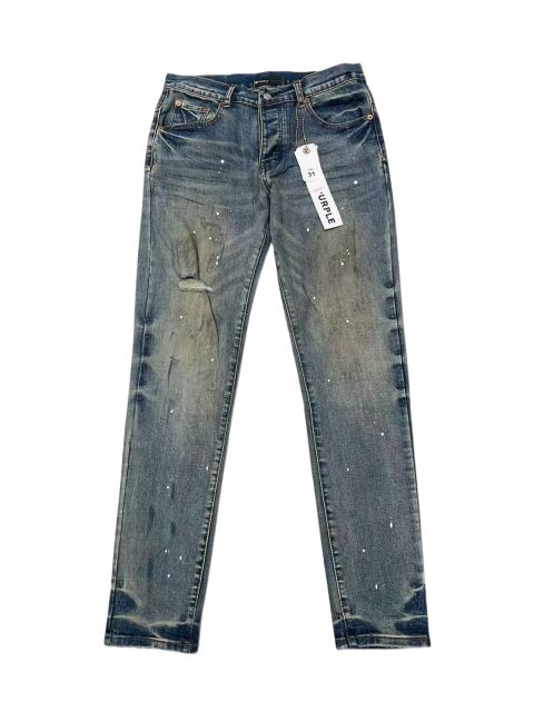 1:1 quality version Vintage Yellowed White Speckles Ripped Jeans 28761303