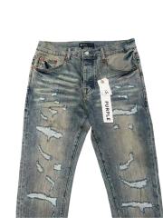 1:1 quality version Irregular Rips Distressing Washed Jeans 28761306