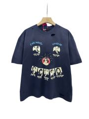 Character Smiley Face Combo Print Washed Version Tee 28756300