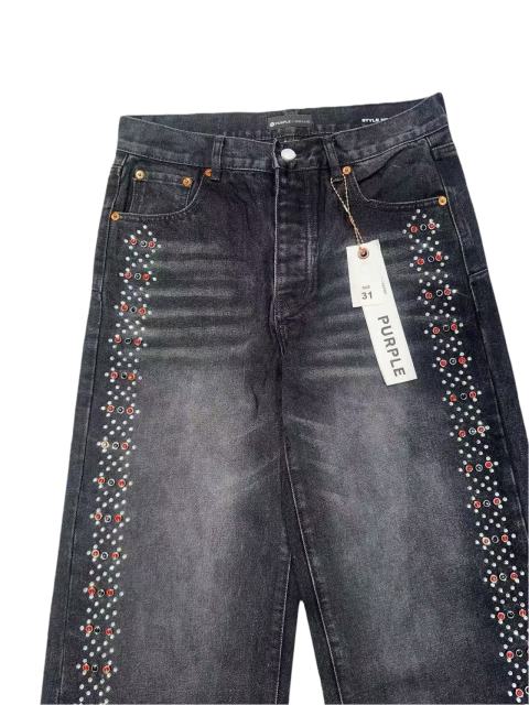 1:1 quality version Both sides Gemstone-Studded Straight-Leg Jeans 2 colors 28758457