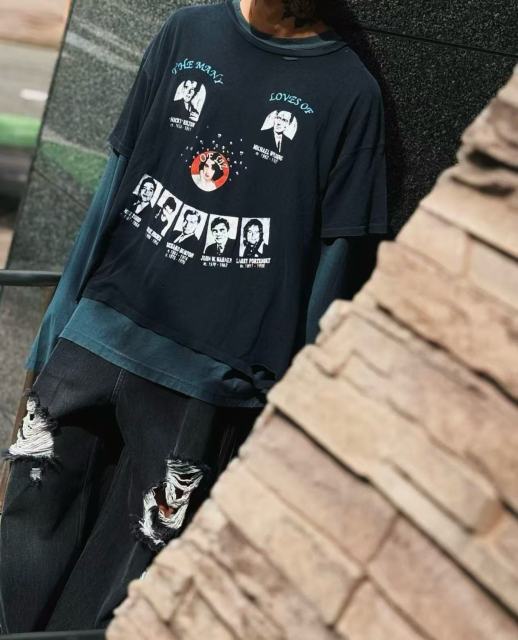 Character Smiley Face Combo Print Washed Version Tee 28756300