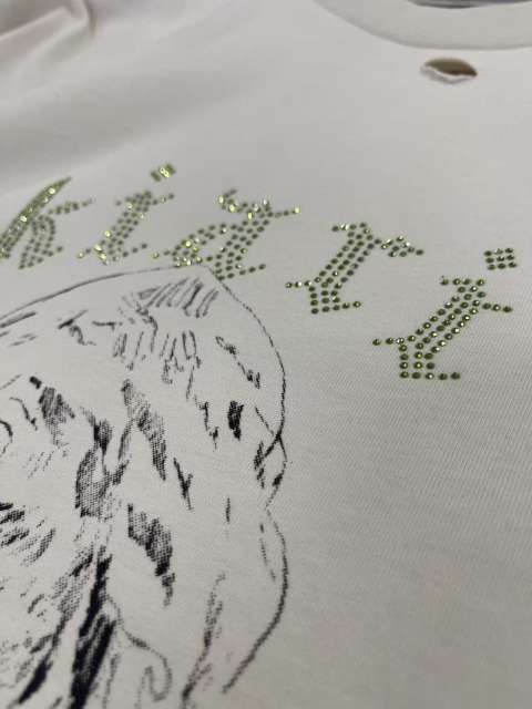Elderly Smile Rhinestone Print Tee 28751628