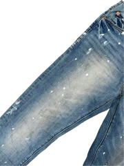 1:1 quality version Paint Graffiti White Speckles Ripped Jeans 28761302