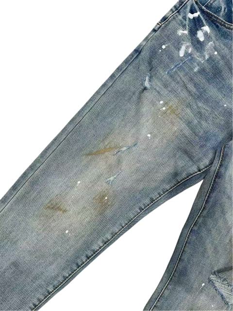 1:1 quality version Vintage Yellowed Splash Ink Ripped Jeans 28761305