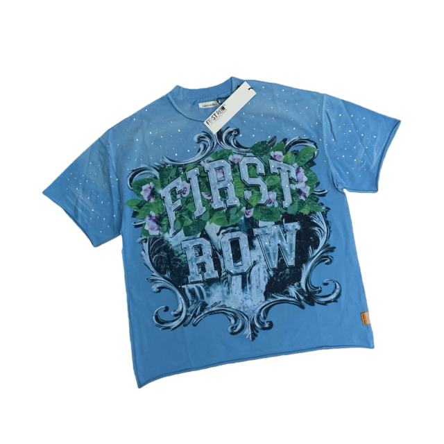Waterfall sSculpture Rhinestone Print Washed Version Tee 28748593