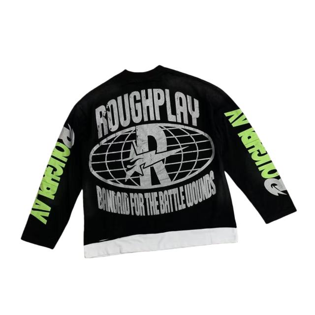 Cosmic Ray Skull Nebula Print Washed Version Long Sleeve T-Shirt 28758387