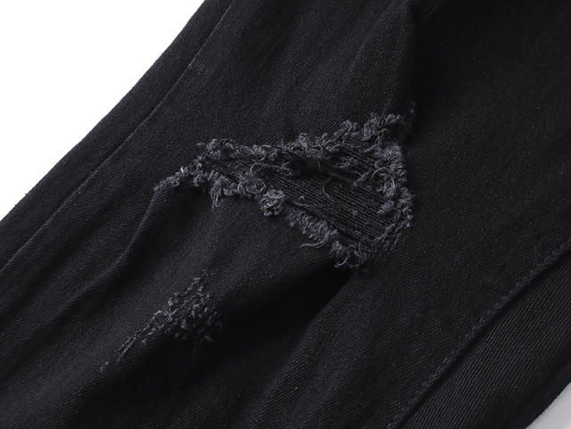 Pure Black Distressed Flared Jeans 28677338