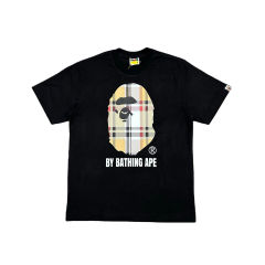 1:1 quality version Checkered Letter Print Tee 2 colors 28746619