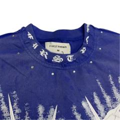 Sanskrit Alphabet Print Rhinestone Tee 28748442