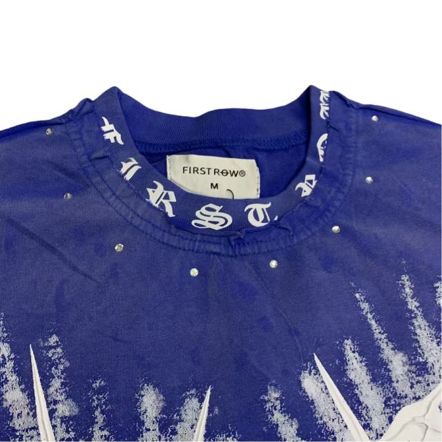 Sanskrit Alphabet Print Rhinestone Tee 28748442