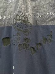 Commemorative Slogan Print Embroidered Washed Version Tee 28756298