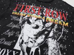 Rhinestone Portrait Letter Print Tee 28748408
