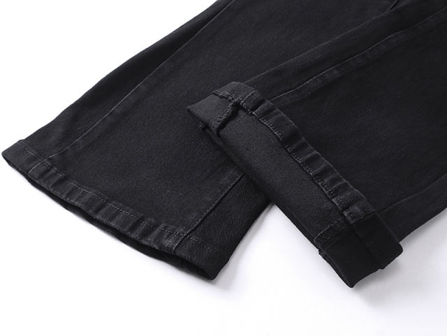 Pure Black Distressed Flared Jeans 28677338