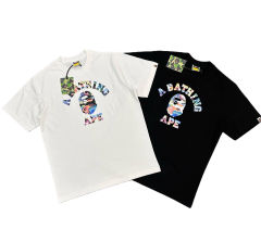 1:1 quality version Art Camouflage Little Ape Head Letter Print Tee 2 colors 28746638