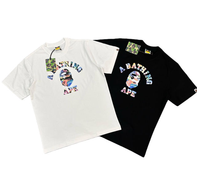 1:1 quality version Art Camouflage Little Ape Head Letter Print Tee 2 colors 28746638