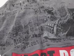 Skull Newspaper Rhinestone Print Washed Version Tee 2 colors 28748592