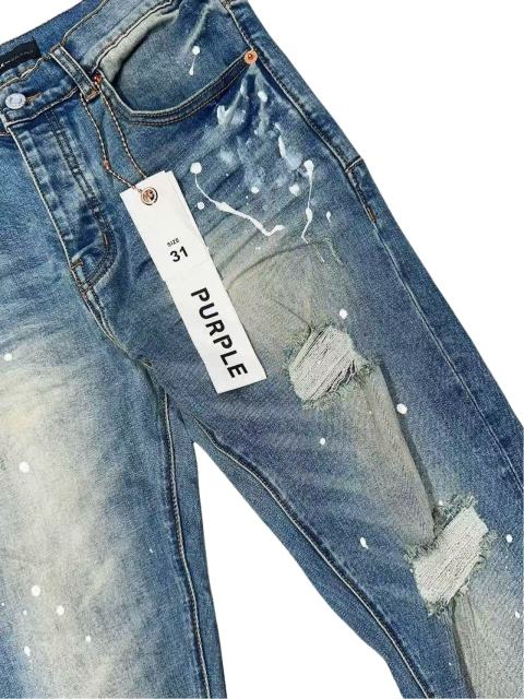 1:1 quality version Paint Graffiti White Speckles Ripped Jeans 28761302