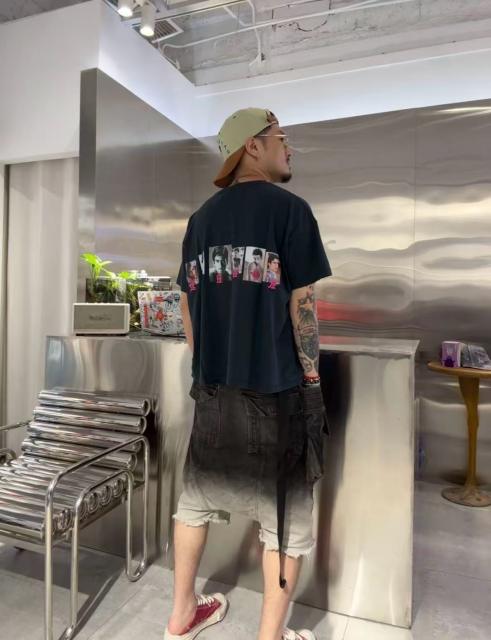 Commemorative Slogan Print Embroidered Washed Version Tee 28756298