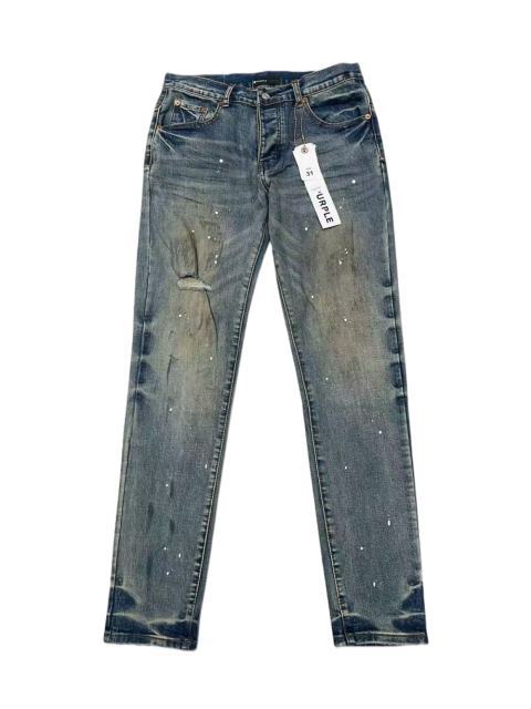 1:1 quality version Vintage Yellowed White Speckles Ripped Jeans 28761303