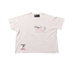 Vintage Hand-painted Graffiti Print Tee 28756447