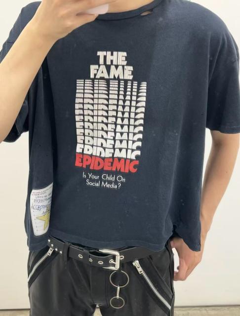 Repeated Logo Letter Print Washed Version Tee 28756309