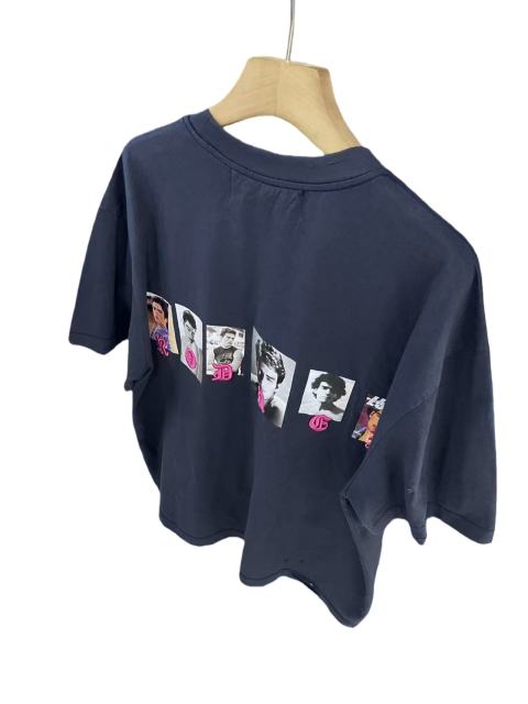 Commemorative Slogan Print Embroidered Washed Version Tee 28756298