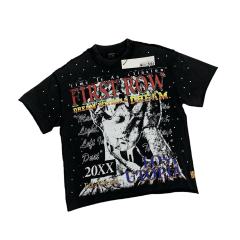 Rhinestone Portrait Letter Print Tee 28748408