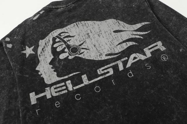 Portrait Logo Ink-Splash Print Washed Version Long Sleeve T-Shirt 28713174