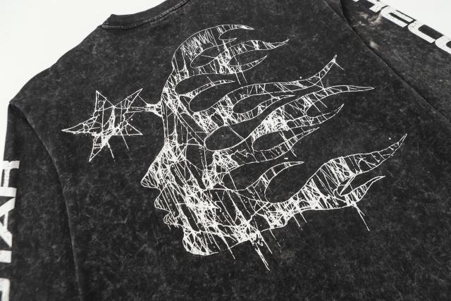 Spider Silk Logo Print Washed Version Long Sleeve T-Shirt 2 colors 28709938