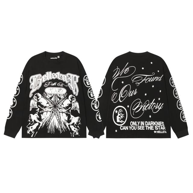 Seven-point Star Angel Print Long Sleeve T-Shirt 2 colors 28704408