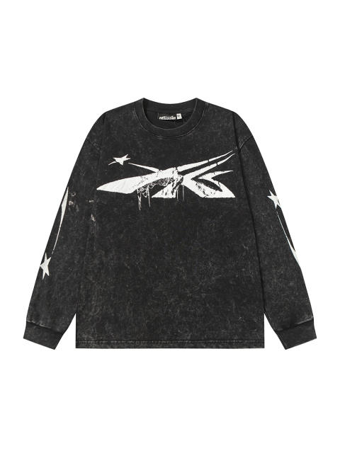 Spider Silk Logo Print Washed Version Long Sleeve T-Shirt 2 colors 28709938