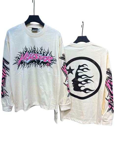 Pink Logo Black Flame Print Long Sleeve T-Shirt 2 colors 28704411