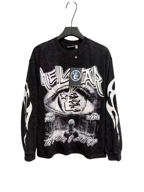Devil's Eye Print Washed Version Long Sleeve T-Shirt 2 colors 28709905