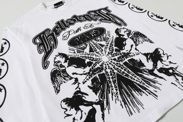 Seven-point Star Angel Print Long Sleeve T-Shirt 2 colors 28704408