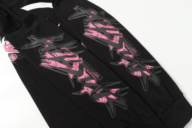 Pink Logo Black Flame Print Long Sleeve T-Shirt 2 colors 28704411