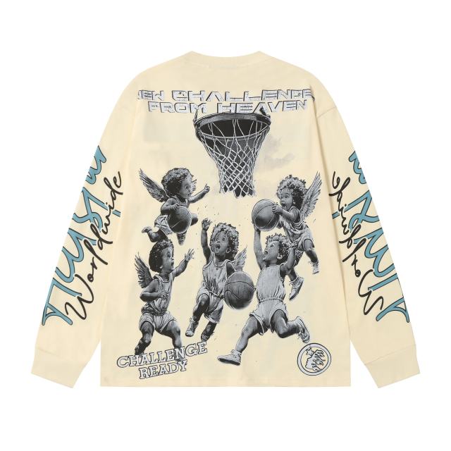 Angel Children Basketball Game Print Long Sleeve T-Shirt 2 colors 28704410