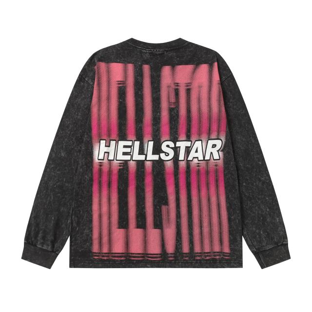 Portrait Print Washed Version Long Sleeve T-Shirt 2 colors 28713164