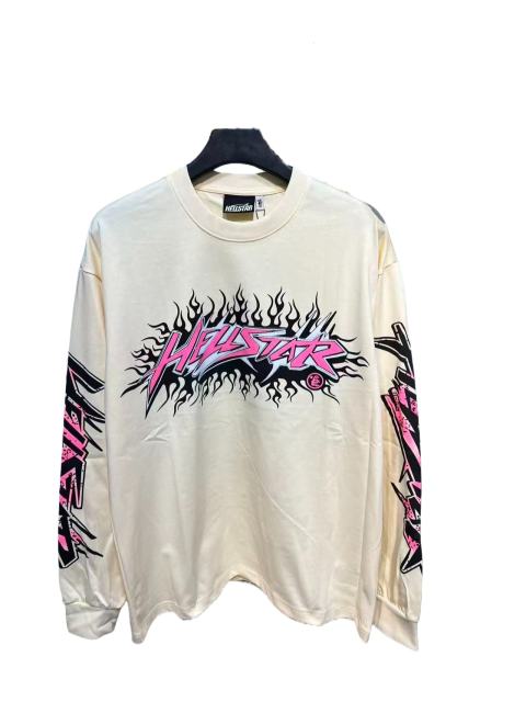 Pink Logo Black Flame Print Long Sleeve T-Shirt 2 colors 28704411