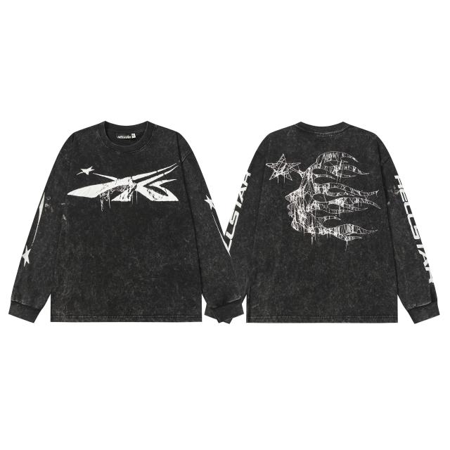 Spider Silk Logo Print Washed Version Long Sleeve T-Shirt 2 colors 28709938