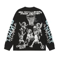Angel Children Basketball Game Print Long Sleeve T-Shirt 2 colors 28704410